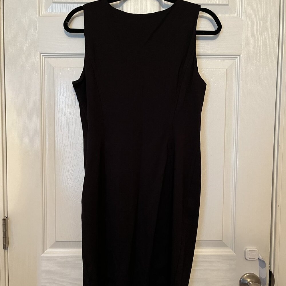 DKNY Sleeveless High Neck Stretchy Black Shift Dress Size 8
